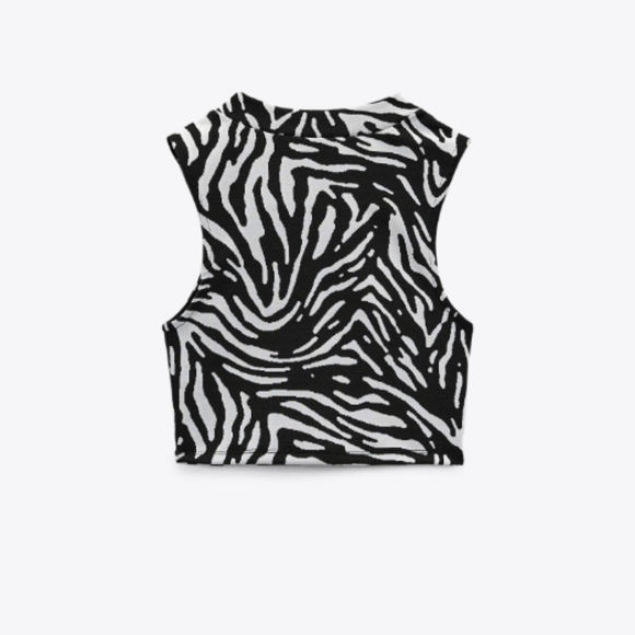 ZARA Jacquard Wrap Top Women's Size Medium NWT - Picture 4 of 9